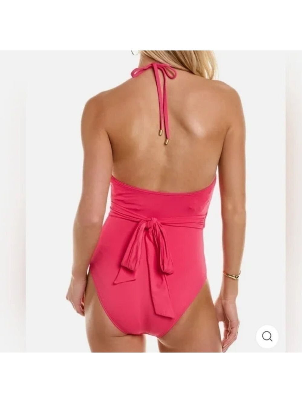 VINCE Camuto V-Neck Halter Wrap Tie One Piece Swimsuit Size 12 NWT - Picture 2 of 13